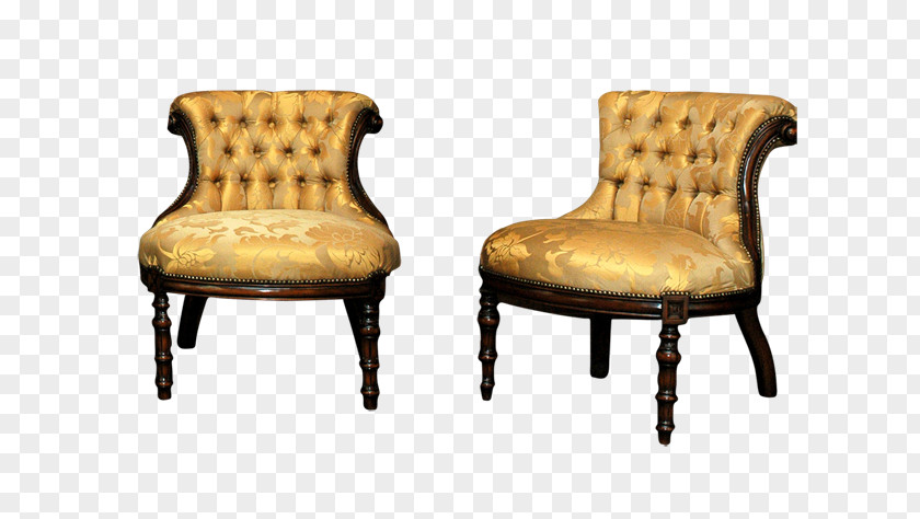Golden Armchair Table Chair Couch PNG