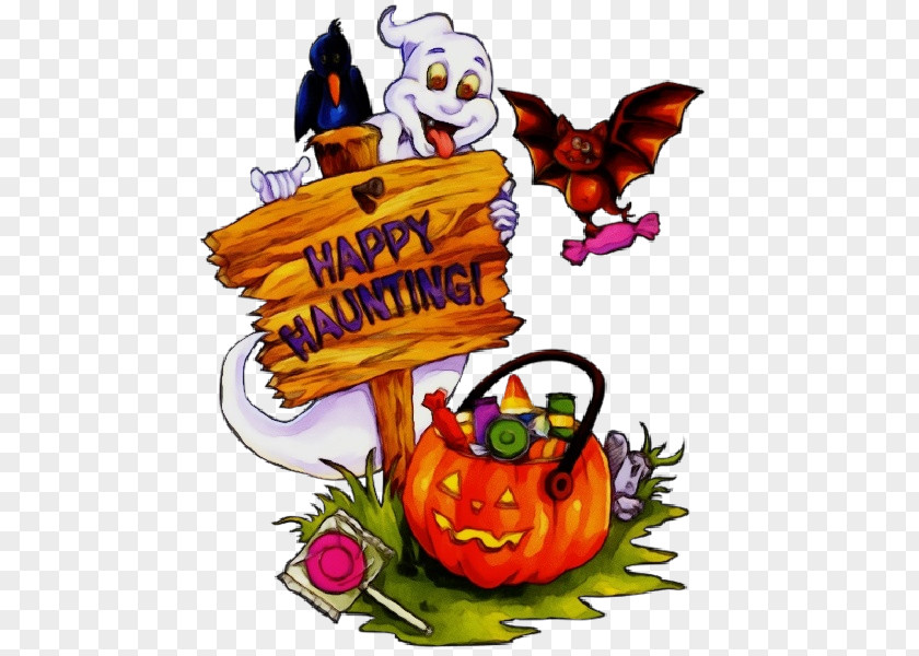 Cauldron Pumpkin Halloween Ghost Cartoon PNG