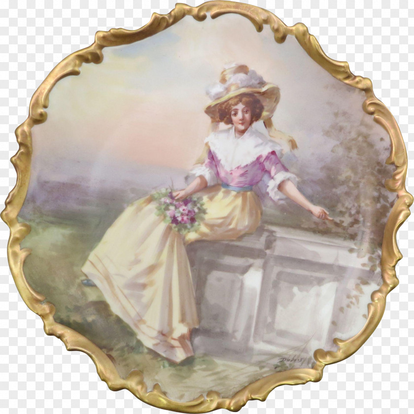 Handpainted Antique Jewelry Porcelain Figurine Picture Frames Tableware Image PNG