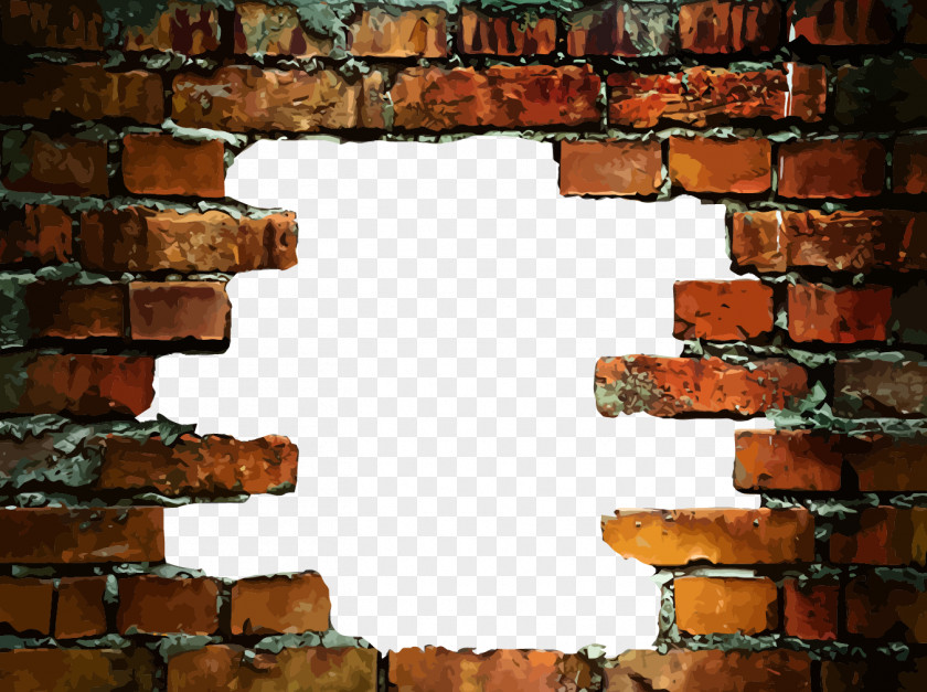 Hole In A Brick Wall Stone Decal PNG