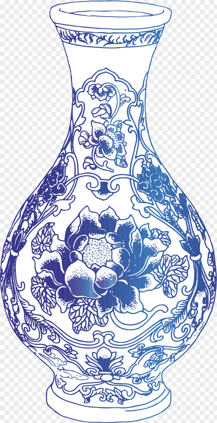 Ceramic Bottle Blue And White Pottery Porcelain PNG