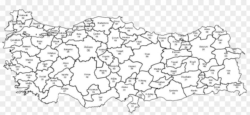 Map Turkey Coloring Book Province Number PNG