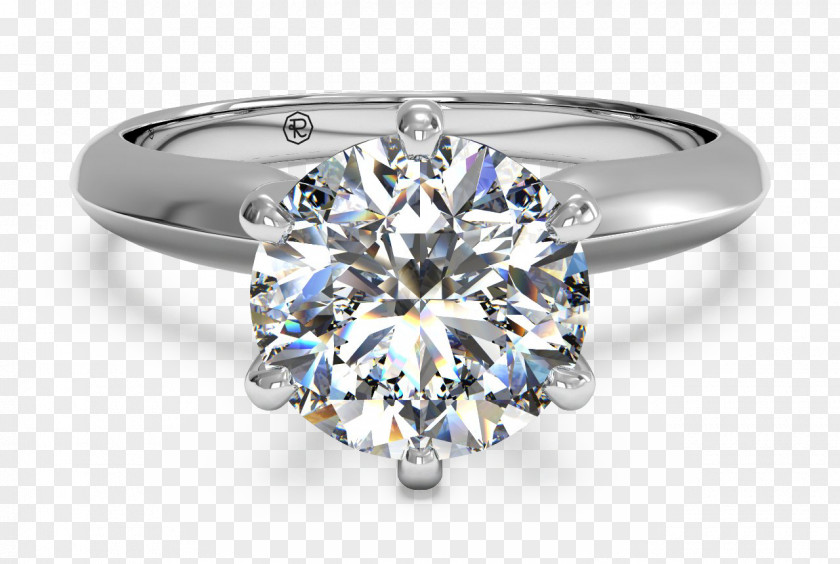 Platinum Ring Engagement Diamond Cut Solitaire Brilliant PNG