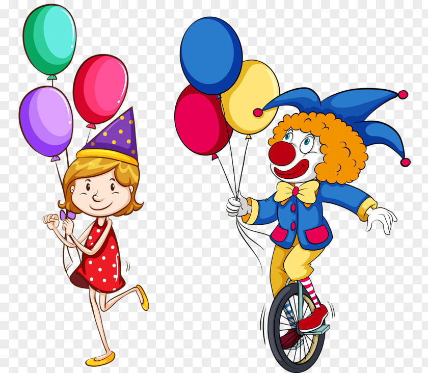 Clown On The Stage Unicycle Flashcard Stock Photography Illustration PNG