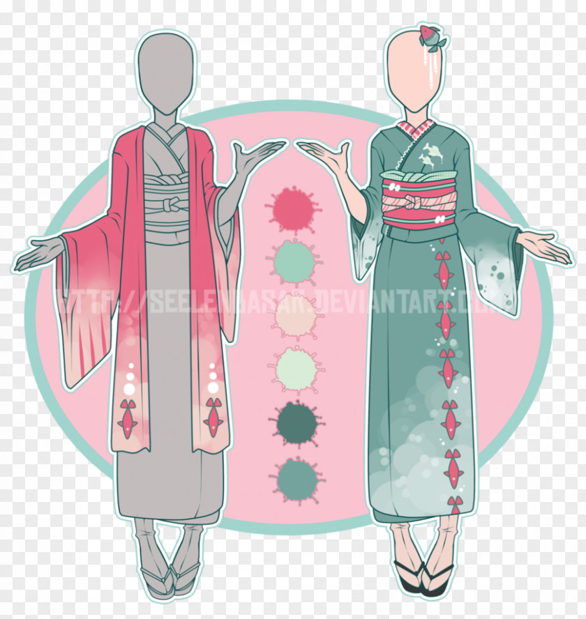 Dress Clothing Drawing Kimono Outerwear PNG