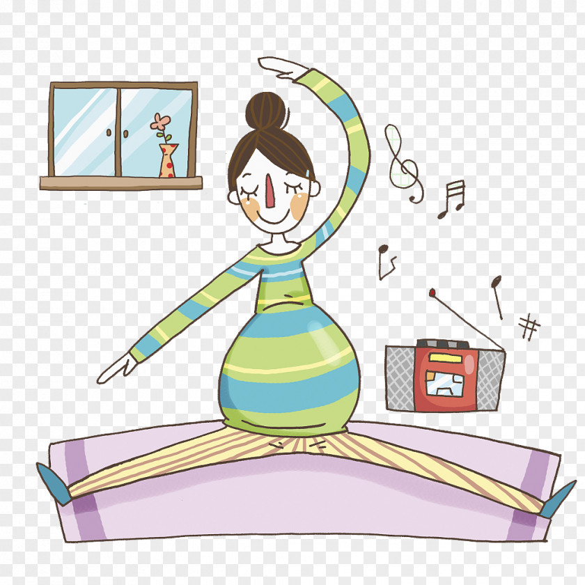 Pregnant Women Listen To Music PNG women listen to music, yoga, relax clipart PNG
