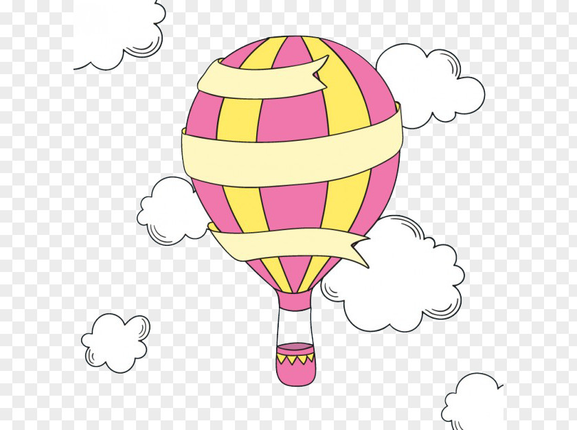 Red Hot Air Balloon Drawing PNG