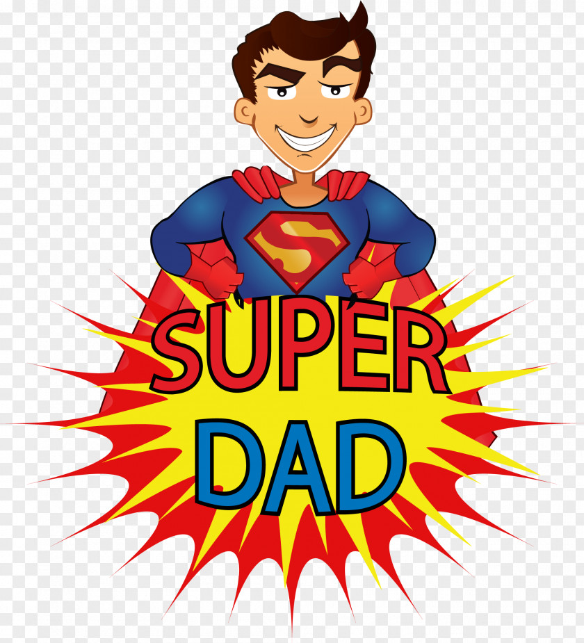 Fun Superdad Father's Day Cartoon Child PNG