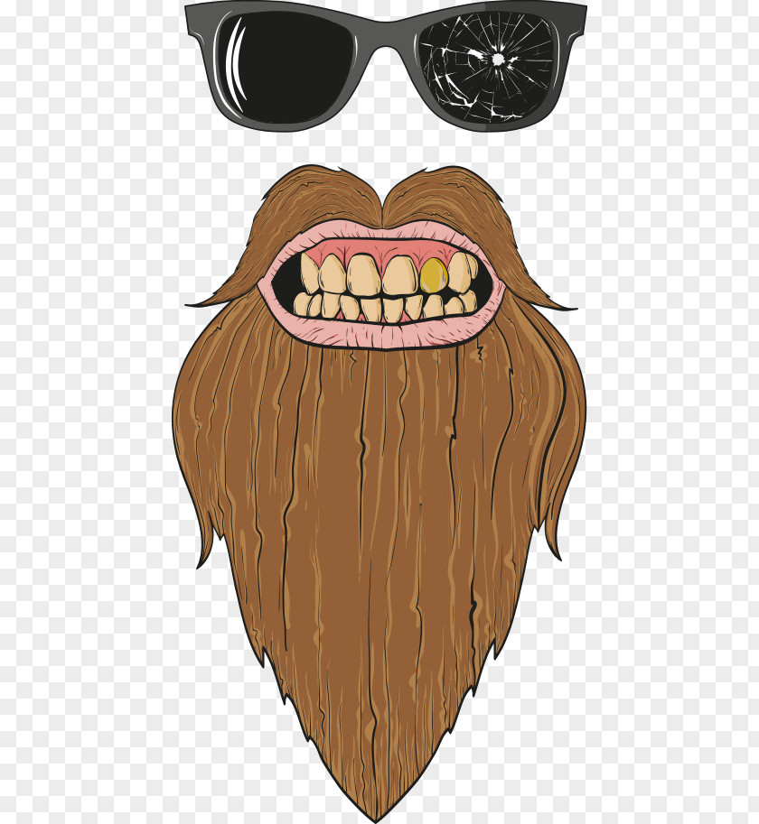 Sunglasses And Beard Vector Elements Of The Trend Glasses PNG