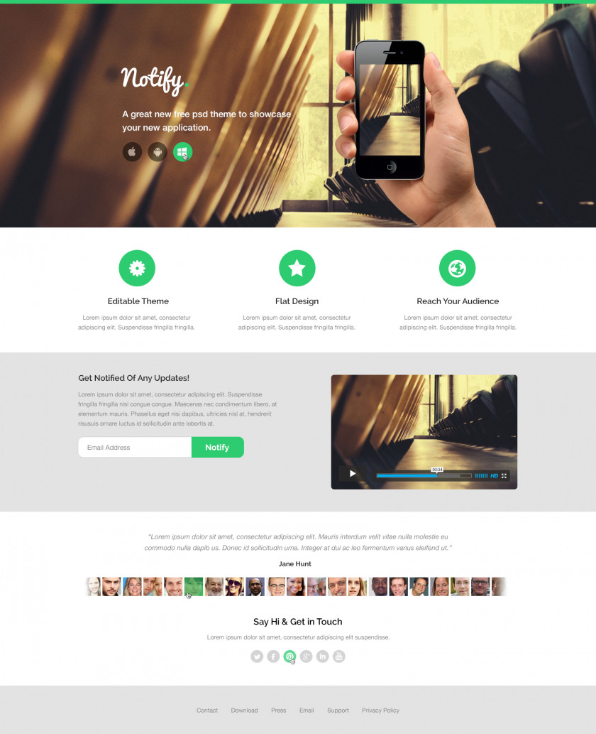 Green Web Template System Landing Page Website Design PNG