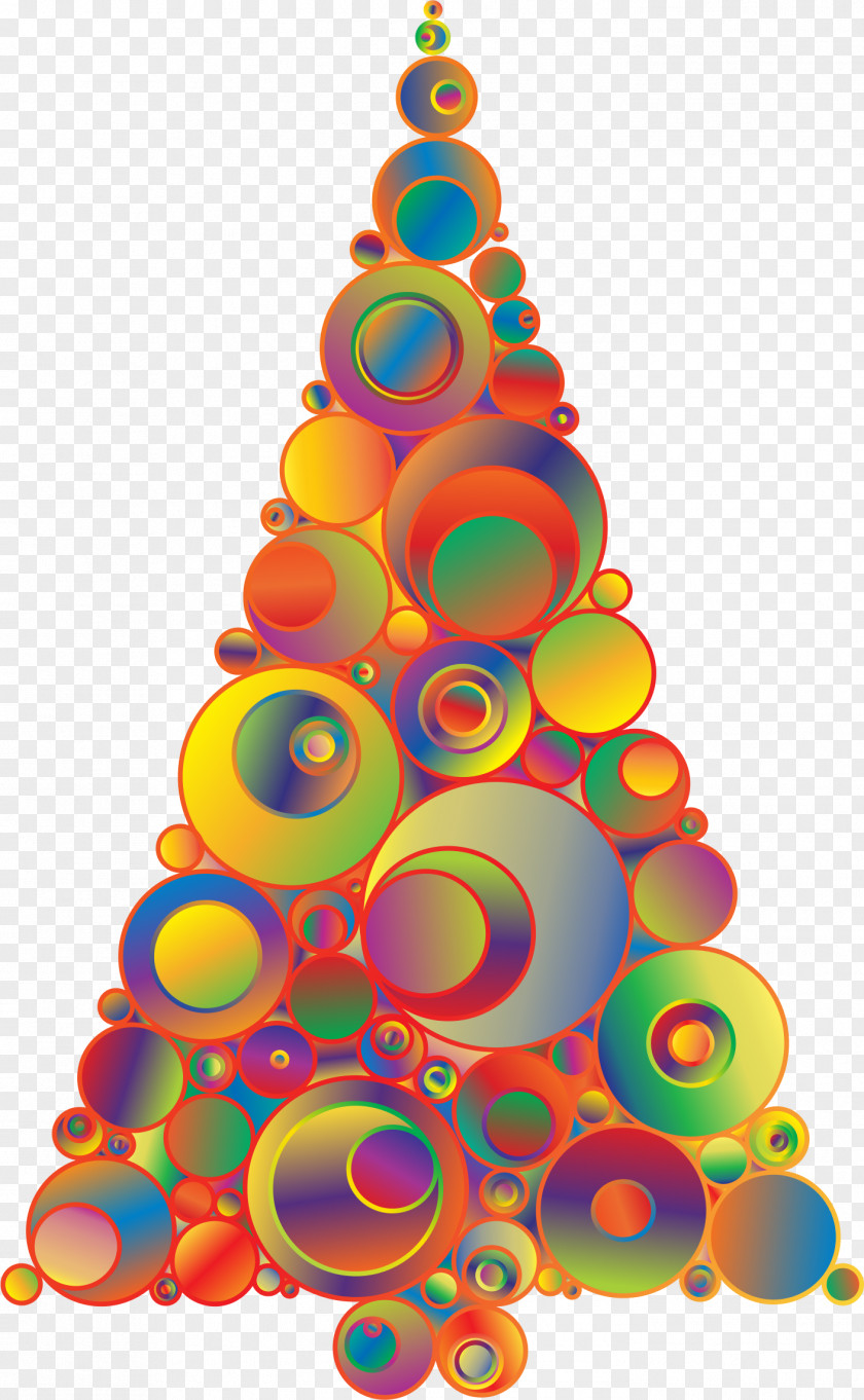 Abstract Circle Christmas Tree Ornament Clip Art PNG