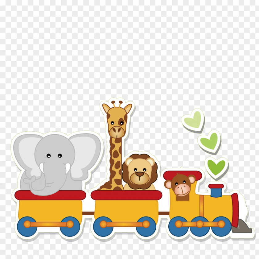 Animal Train Infant Child Clip Art PNG
