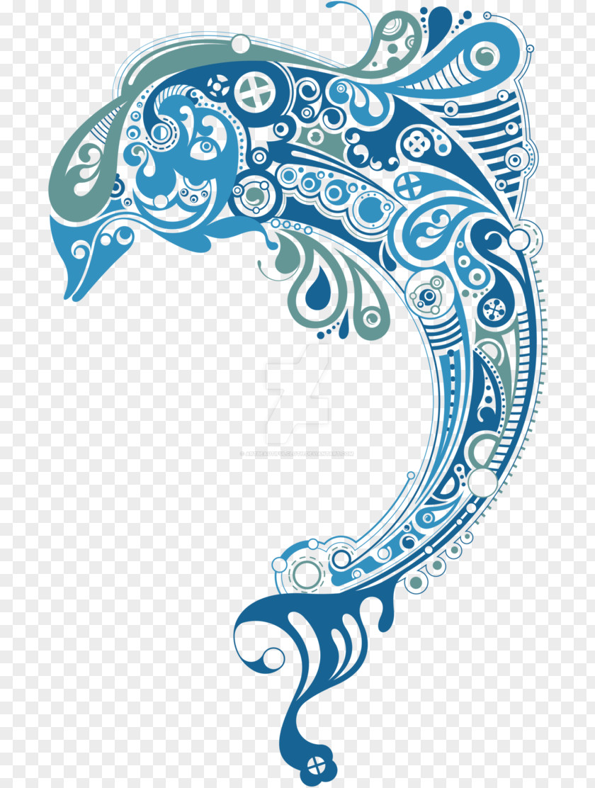 Seahorse Dolphin Pattern PNG