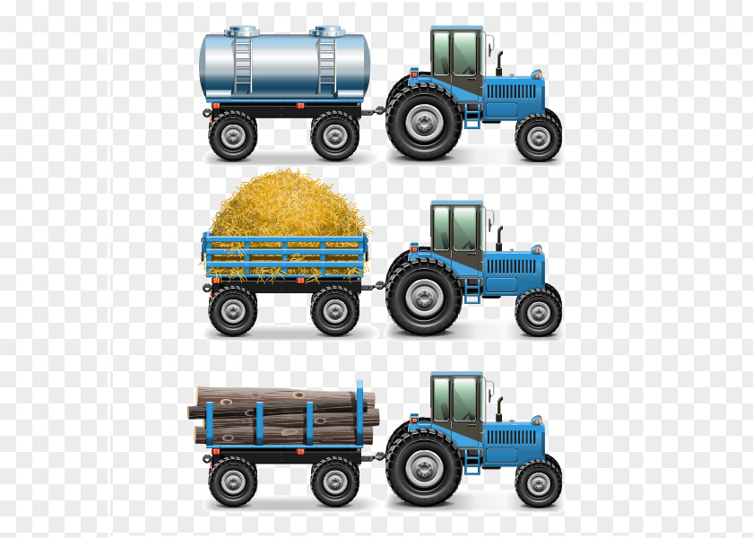 Blue Tractor Design Vector Material Downloaded, Farm Agriculture Clip Art PNG