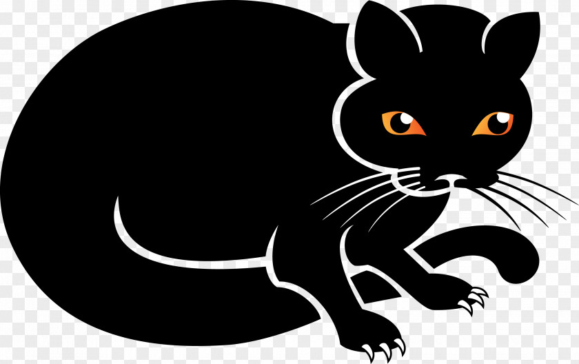 Hand Painted, Simple Style, Black Cat Whiskers Wildcat Clip Art PNG