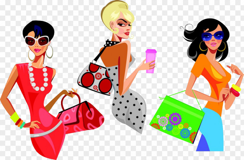 Shopping Woman Fashion Handbag Illustration PNG