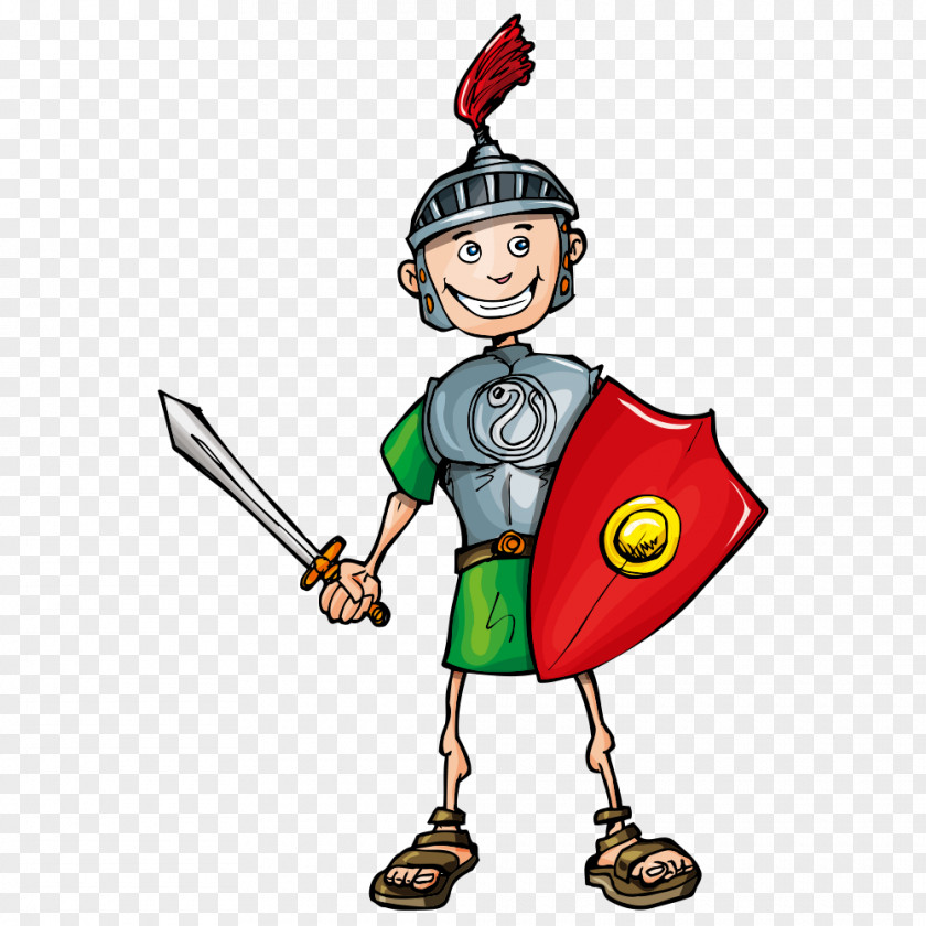 Vector Character Soldier Cartoon Legionary Roman Army PNG
