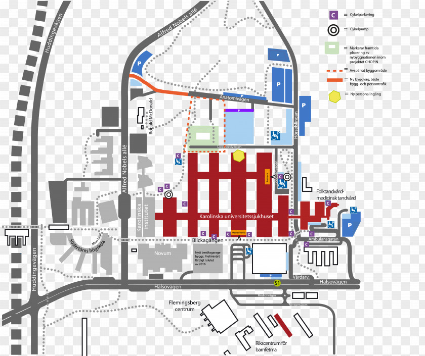 Map Karolinska University Hospital Huddinge PNG