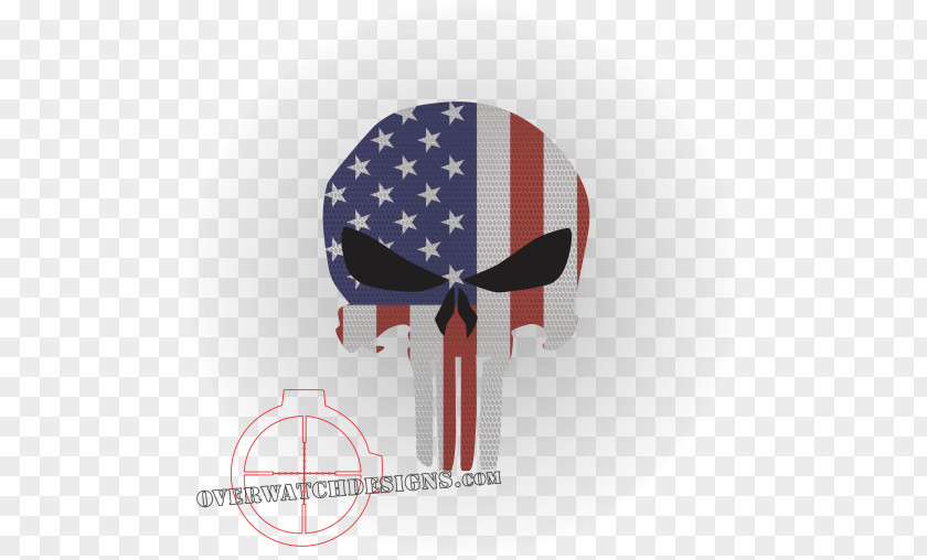 Punisher Skull Flag Of The United States Decal PNG