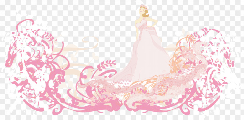 Vector Hand-painted Princess Euclidean Illustration PNG