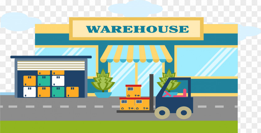 Warehouse Move Cargo Vector Illustration Supply Chain Process Cdr PNG