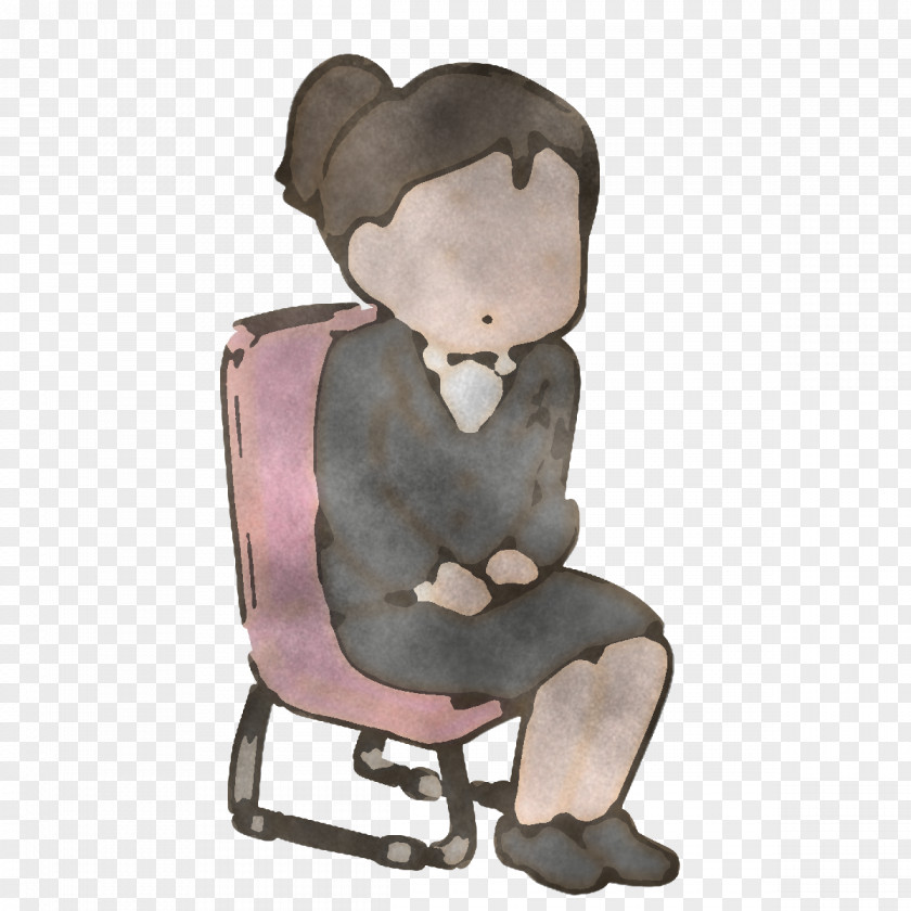 Chair Sitting Cartoon Purple Behavior PNG