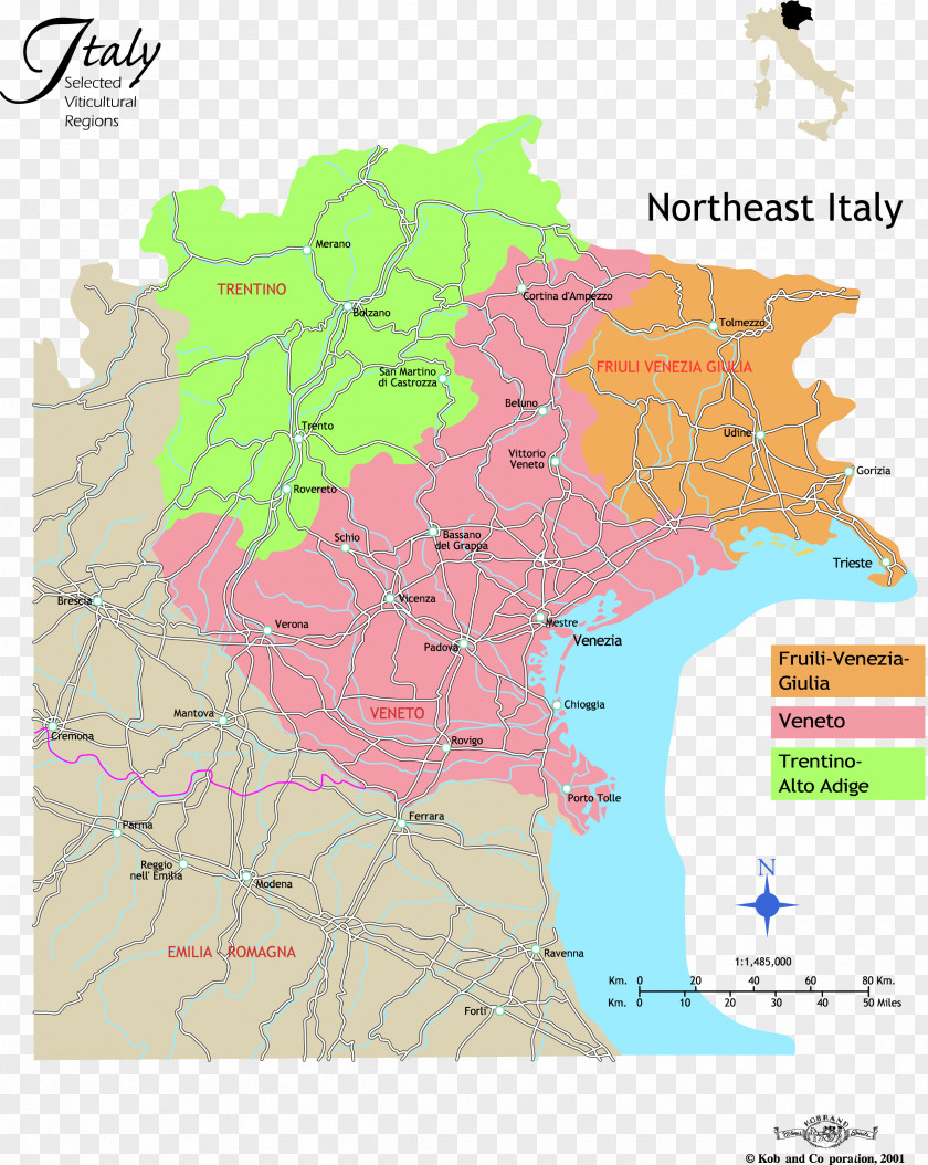 Map Northern Italy Northeast North-East Veneto PNG