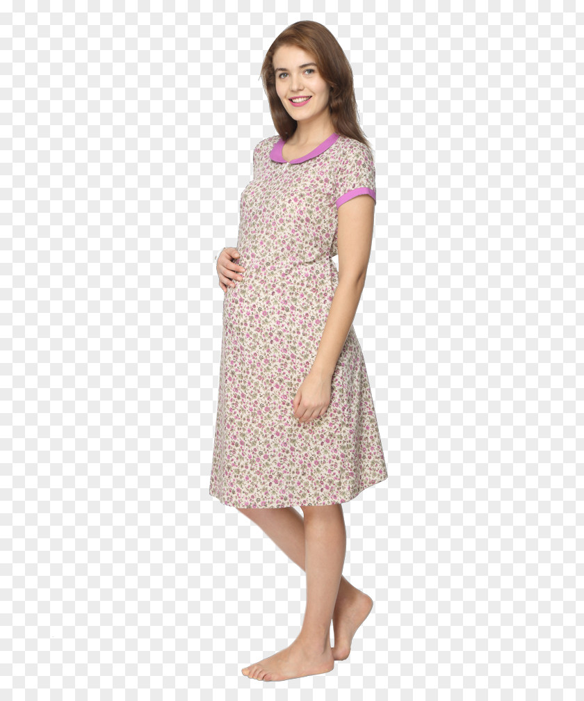 Nursing Gowns Nightshirt Sleeve Dress Pocket PNG