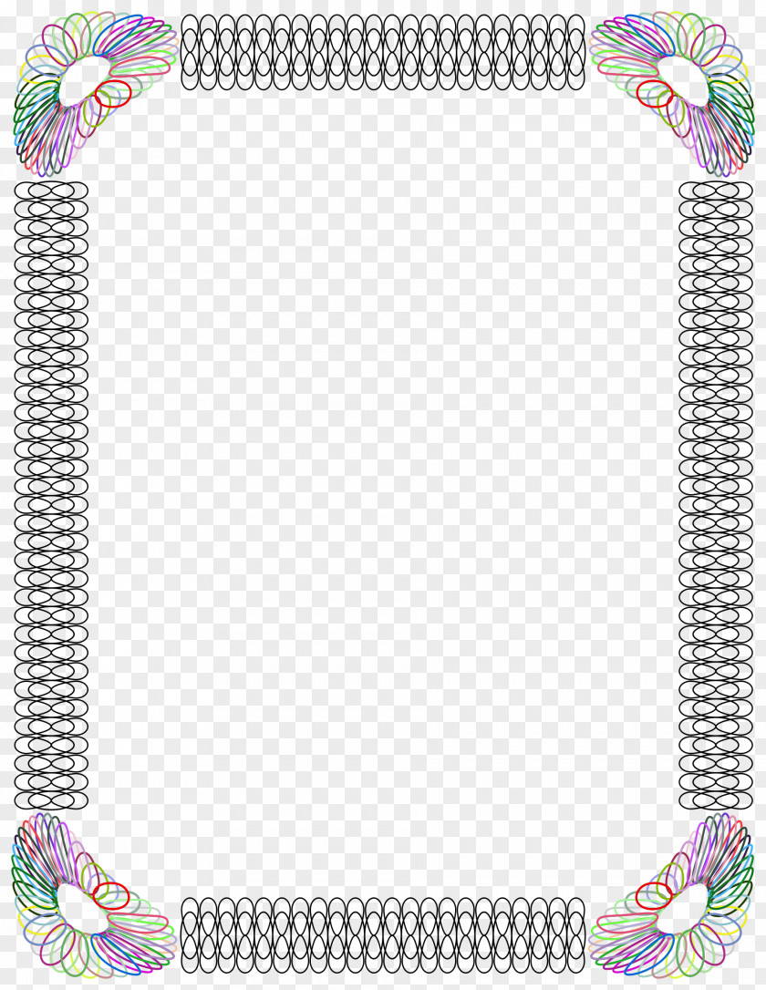 Sequins Border Spirograph Picture Frames Clip Art PNG