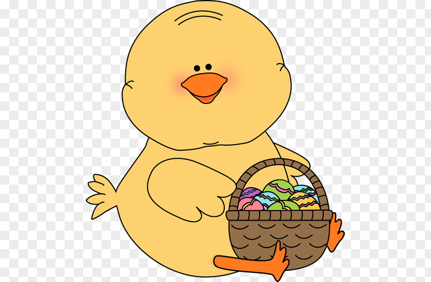 Duckling Border Cartoon Easter Bunny Basket Clip Art PNG