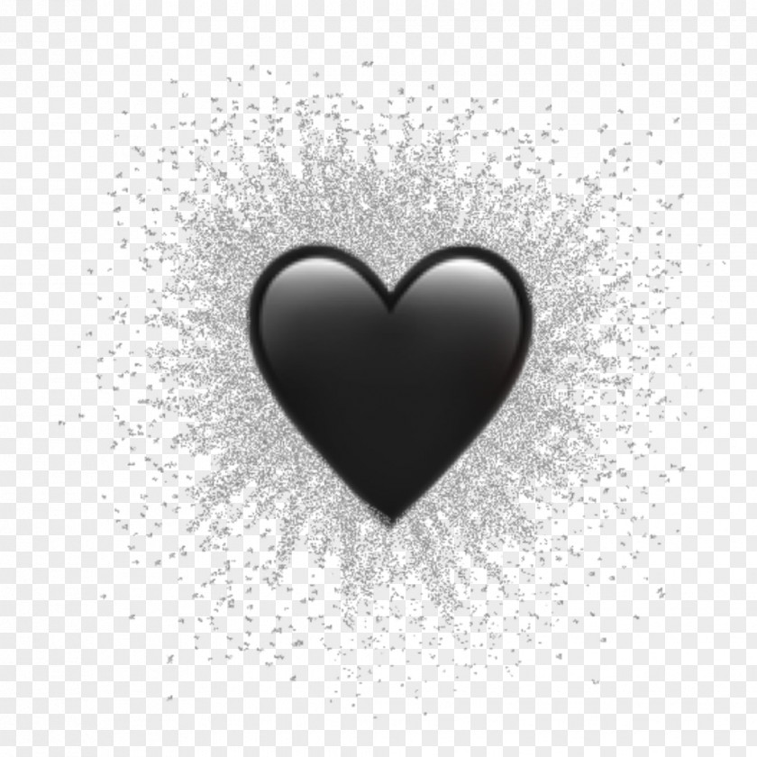 Symbol Blackandwhite Black Heart Emoji PNG