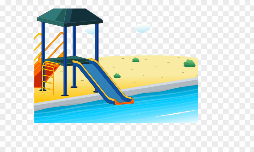 Vector Water Fun Cartoon Playground Slide Illustration PNG