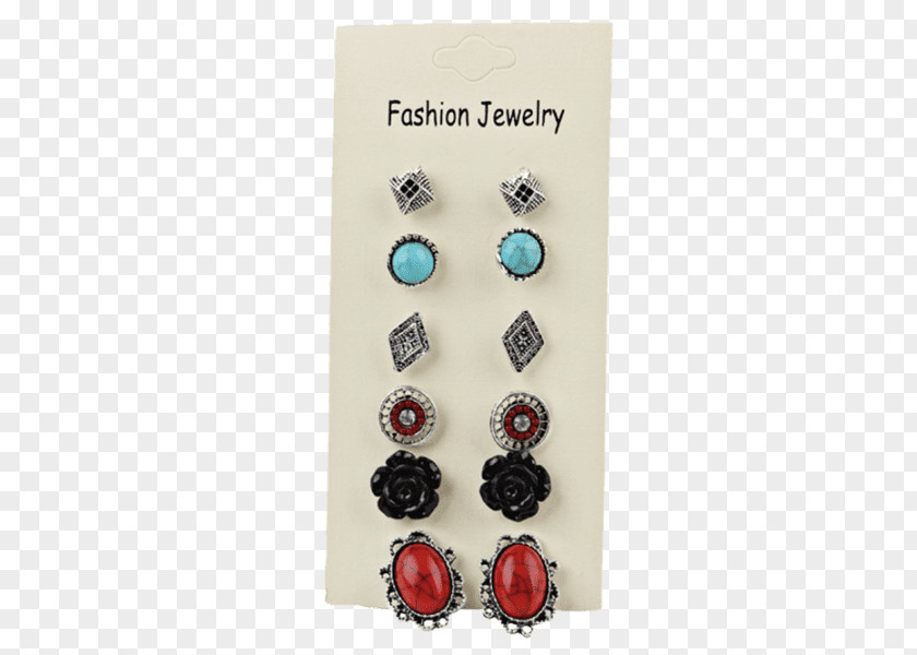 Boho Pattern Earring Imitation Gemstones & Rhinestones Shirt Stud Top Jewellery PNG