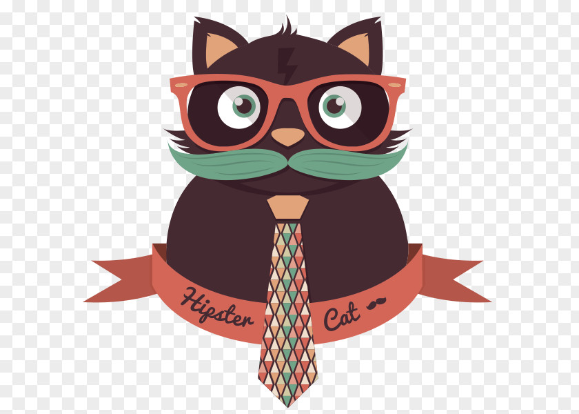 Cat Illustration Kitten Hipster Desktop Wallpaper PNG