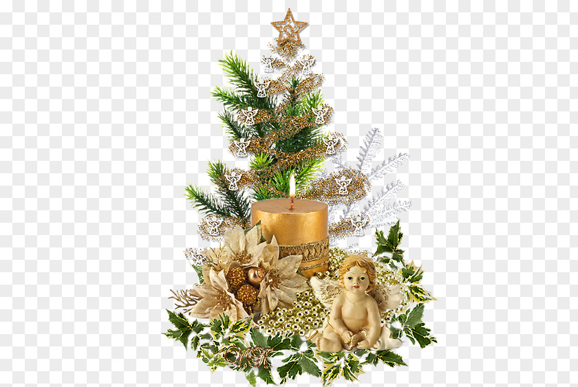 Christmas Decoration Golden Candle Clip Art PNG