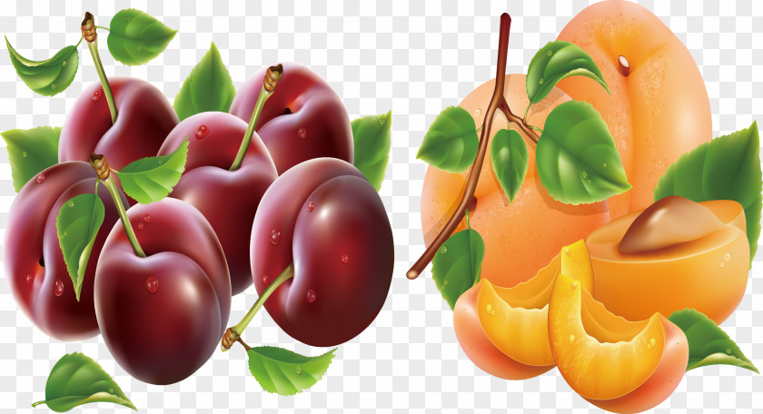 Peach And Cherry Food Vegetarian Cuisine Vegetarianism PNG