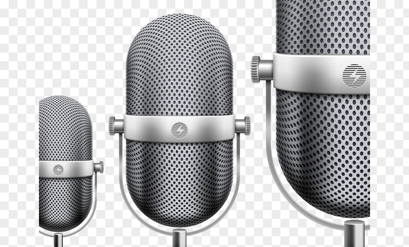 Silver Microphone Headphones PNG