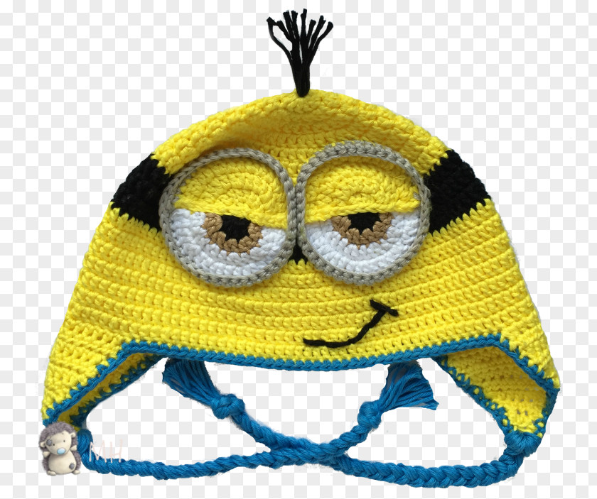 Beanie Kevin The Minion Crochet Bonnet Pattern PNG