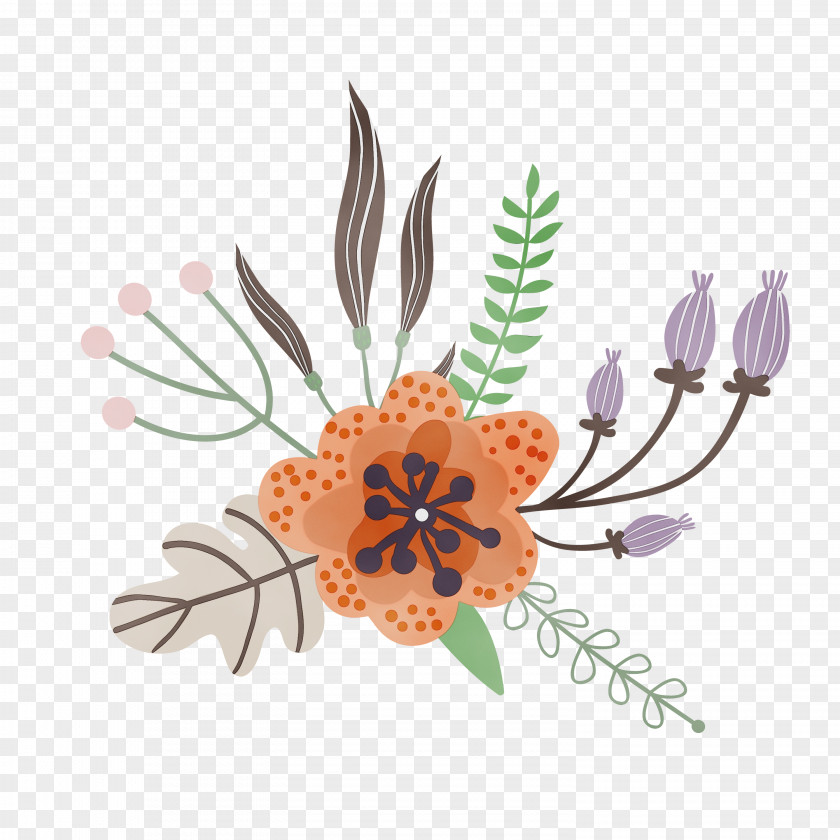 Cut Flowers Bouquet Watercolor Flower Background PNG