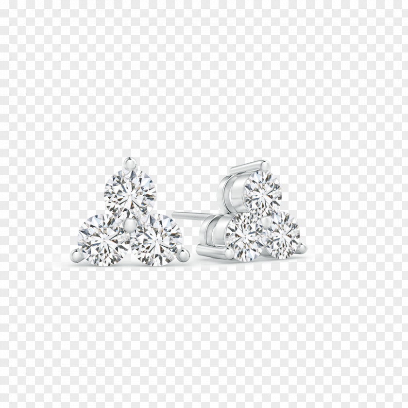 Prong Setting Earring Body Jewellery Diamond Silver PNG