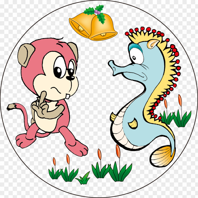 Small Hippocampus And Monkeys Seahorse Clip Art PNG