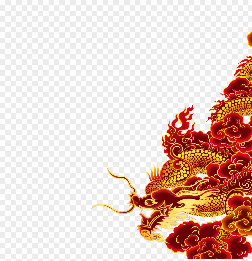 Chinese Dragon Pattern Design Material China Mooncake Festival PNG