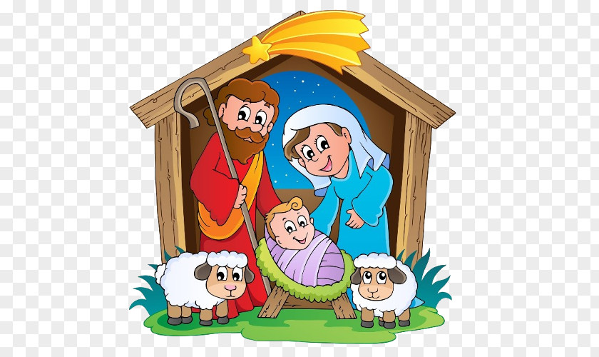 Christmas Scene Nativity Of Jesus Manger Clip Art PNG