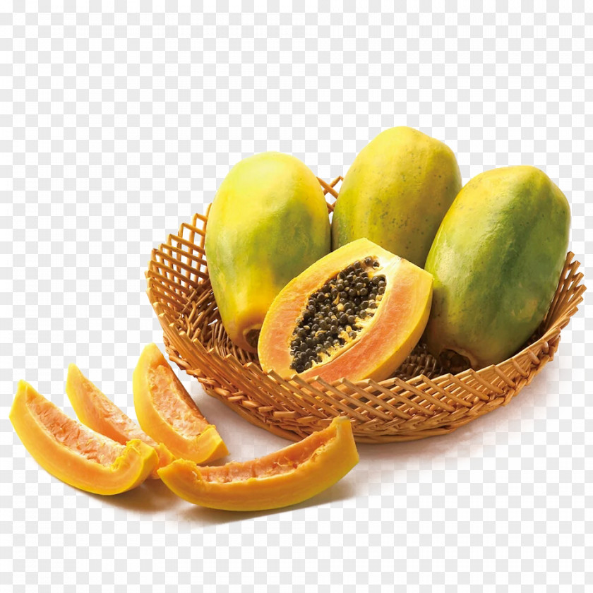 Papaya Creative Basket Fruit Food Auglis Nutrition PNG