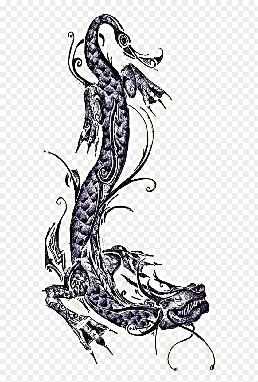 Traditional Bearded Dragon Tattoo Abziehtattoo Seahorse Drawing Visual Arts PNG