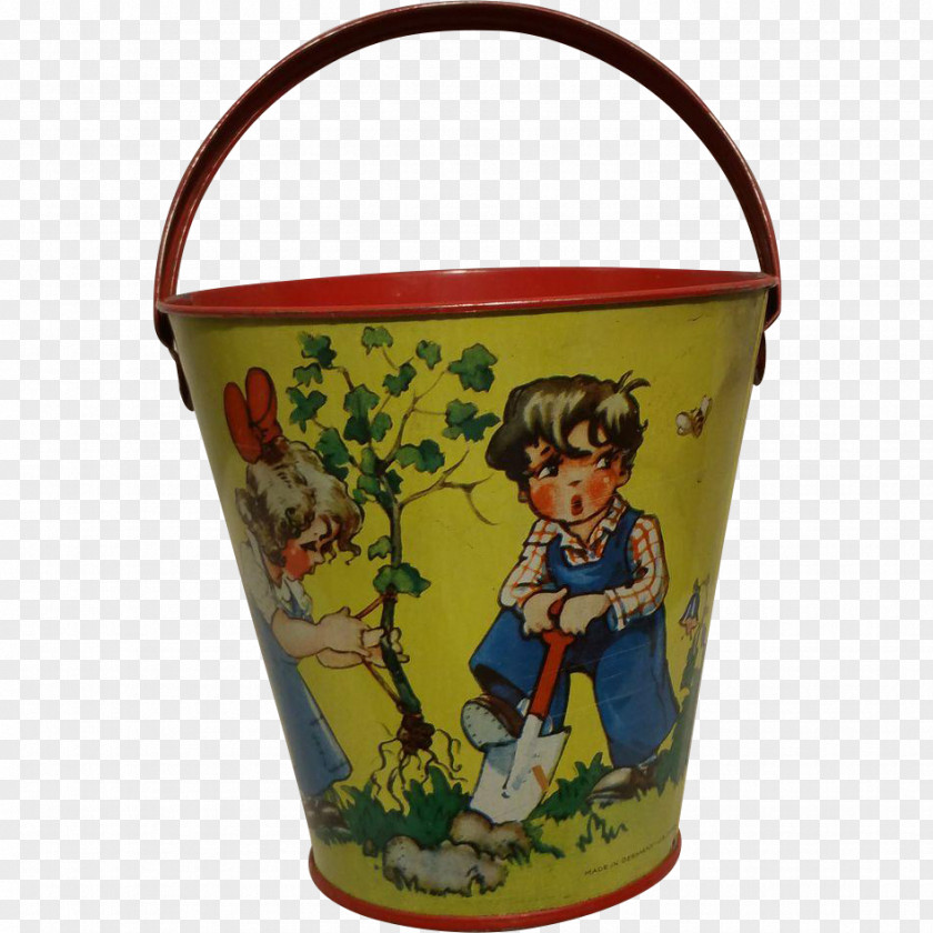 Vintage Metal Buckets Handbag Flowerpot PNG