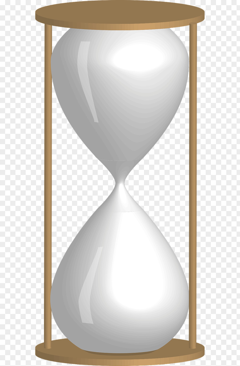 White Hourglass Egg Timer Clock PNG