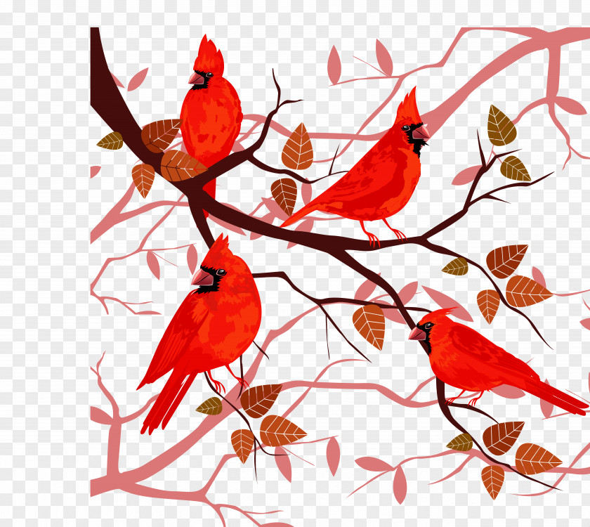 Birds In The Branch Christmas Tree PNG