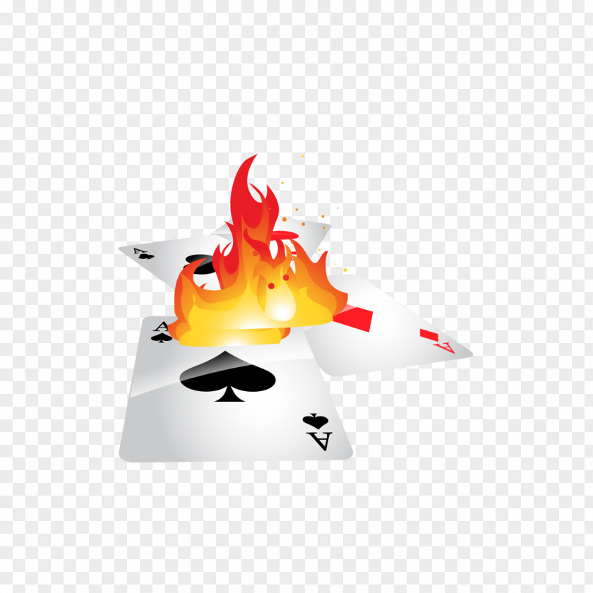 Vector Flames And Cards T-shirt Flame Playing Card Burn PNG