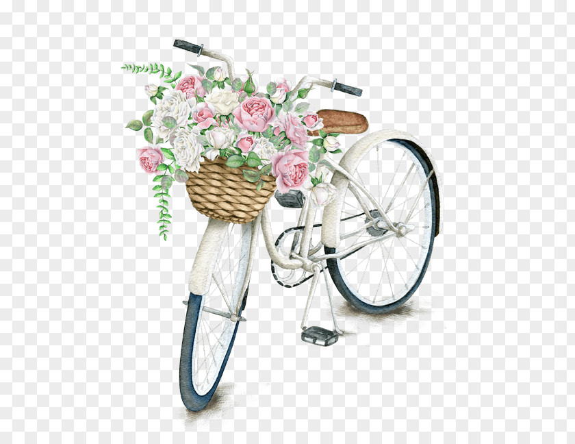 Bicycle Clip Art Flower Basket PNG